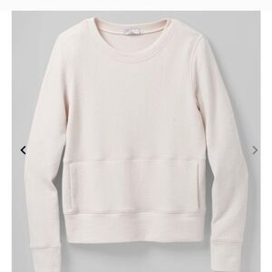 Prana Sunrise Crewneck Sweatshirt Size M Cream
